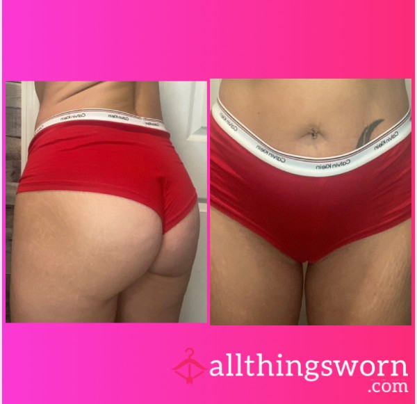 Calvin Klein Red Cotton Boyshorts