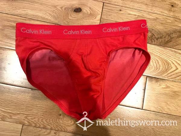 Calvin Klein Red Hip Briefs (M) Ready To Be Customised For You!