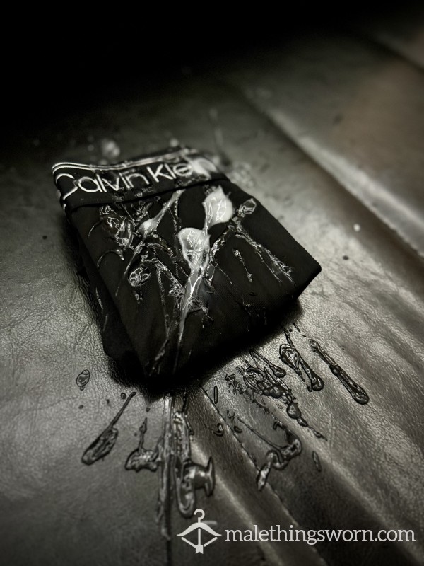 Calvin Klein Small Black Boxer Briefs – Ma**ive 2-Week Saved Load Shot Right On Them