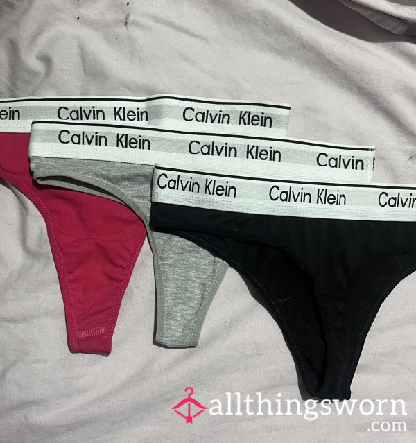 ♥️🩶🖤 Calvin Klein Thongs With Video ♡ 48hr Wear ♡ FREE UK P&P 💌