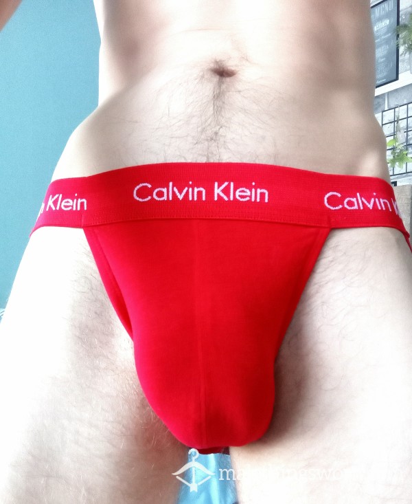 Calvin Klein Worn Red Jock Size Small