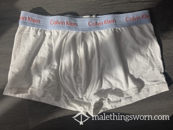 Calvin Kleins Size Large White & Baby Blue (1 Day Standard Wear)
