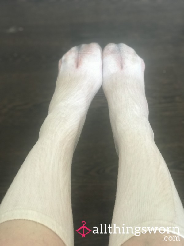 Piggy Print Knee-High Socks – Cute, Quirky & Worn