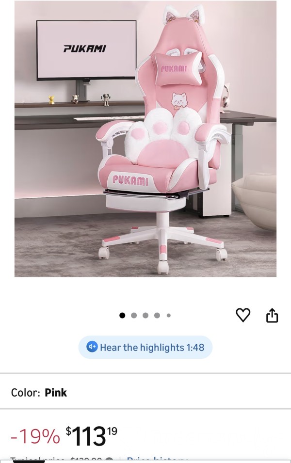 Cam/Gamer Girl Chair