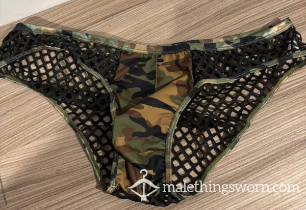 Camouflaged Low Rise Net Breifs