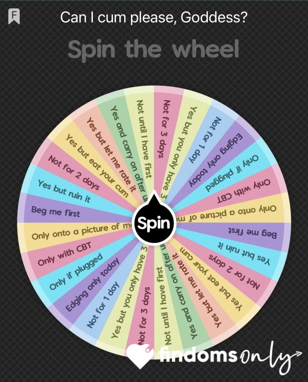 Can I C*m Please, Goddess? Orgasm Control Wheel Spin