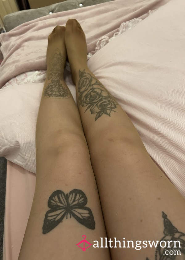 Caramel Coloured 10 Denier Glossy Tights