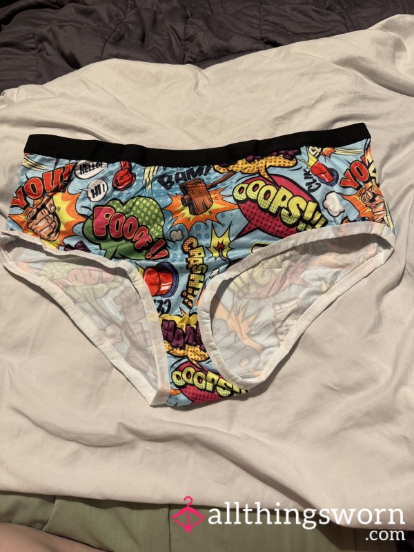 Cartoon Graphic Panties (Light Blue)
