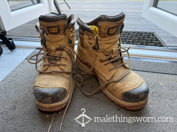CAT Steel Toe Cap Boots - UK Size 9, Stinky