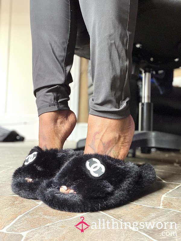 CC Logo Fuzzy Slippers