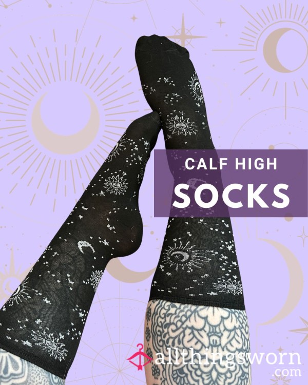 Celestial Pattern Socks – One Week Wear Included ✨🧦 (Delivery Included)