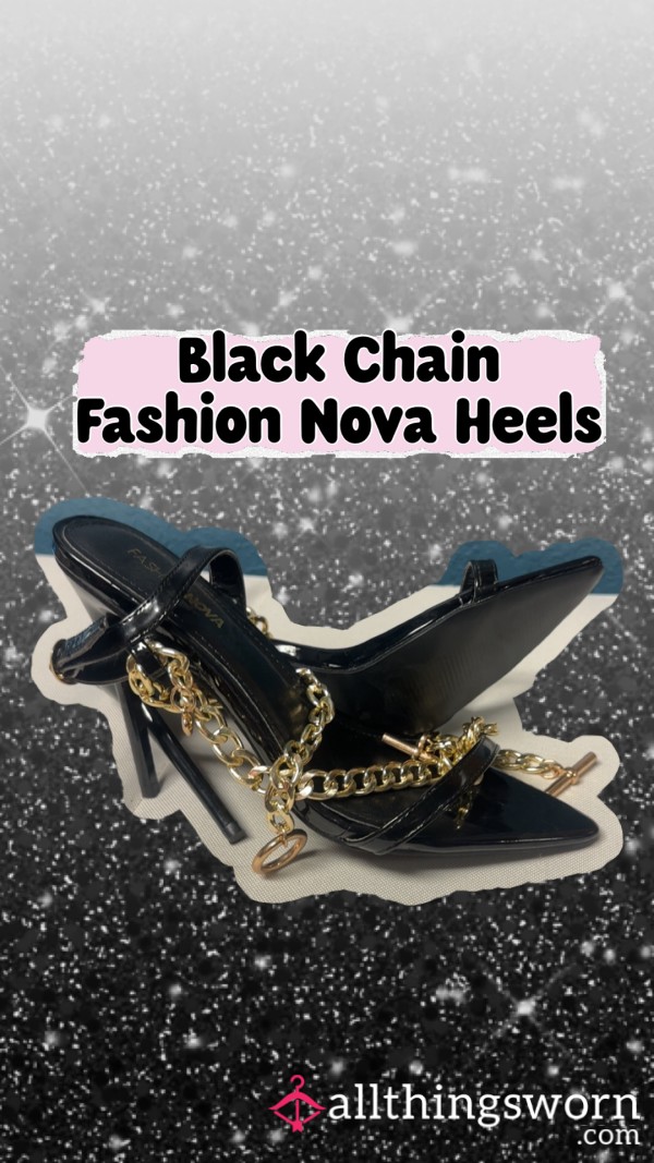 Chain Black Heels