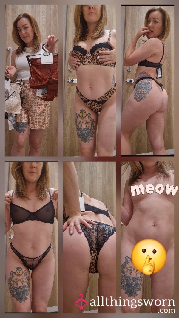 Changing Room Lingerie Try On, Fully Nude, Showing Off My B**bs, B*m And 🐱- 8 Minutes 23 Seconds