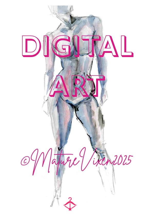 ‘Charlie’ Digital Art | Original Watercolour And Ink Nude Painting