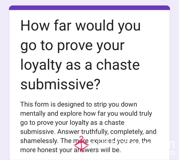 CHASTITY Erotic Self A**essment | How Far Are You Willing To Go To Prove Your Loyalty As A Chaste Submissive? 🔐