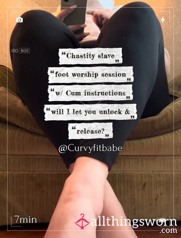 Chastity Slave Foot Worship & C*m Instructions (will I Let You C*m?)