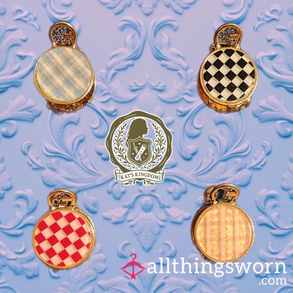 Checkerboard Suitcase Mini Claw Hair Clip