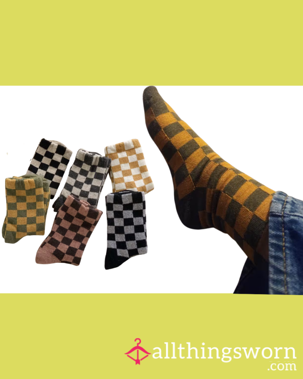 🏁Checkered Crew Socks