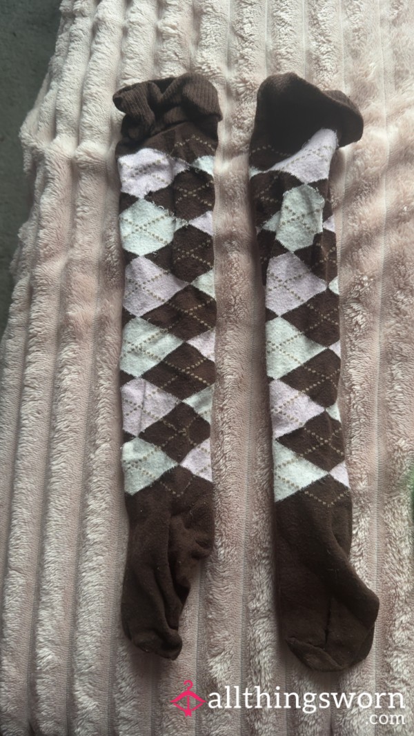 Checkered Knee High Stockings