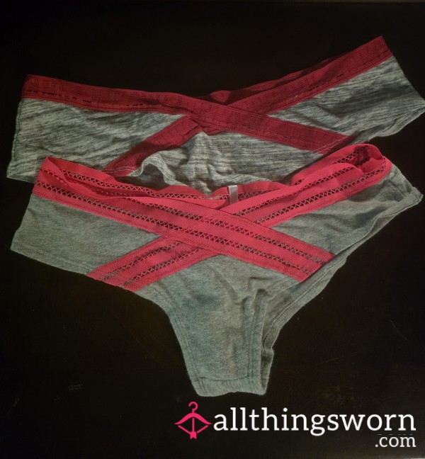 Cheekie Grey Cotton With Pink Or Red Detailing