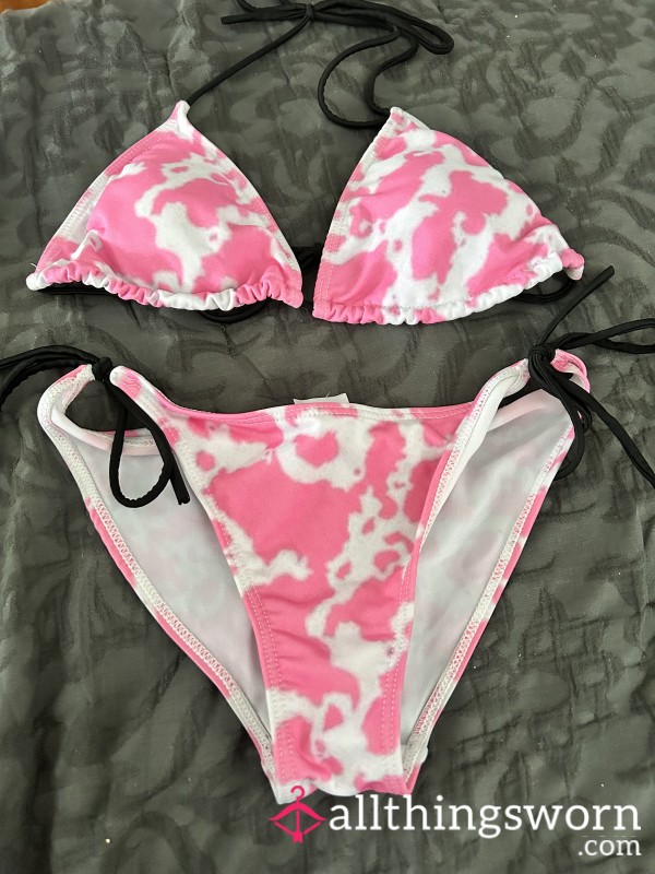 Cheeky Cow Print Bikini Set 💋🐄