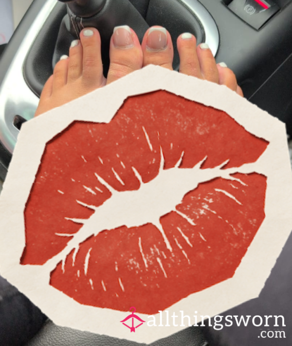 Cheeky Feet Pictures In The Car At Work.