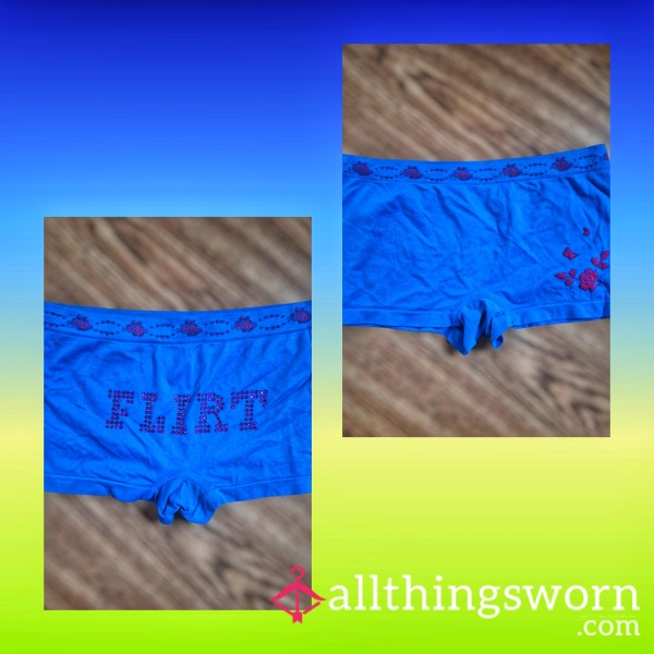 Cheeky Flirty Blue & Pink Rhinestone Boy Shorts 💎