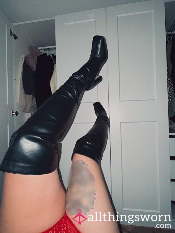 Cheeky Little Leather Boots 🖤💦