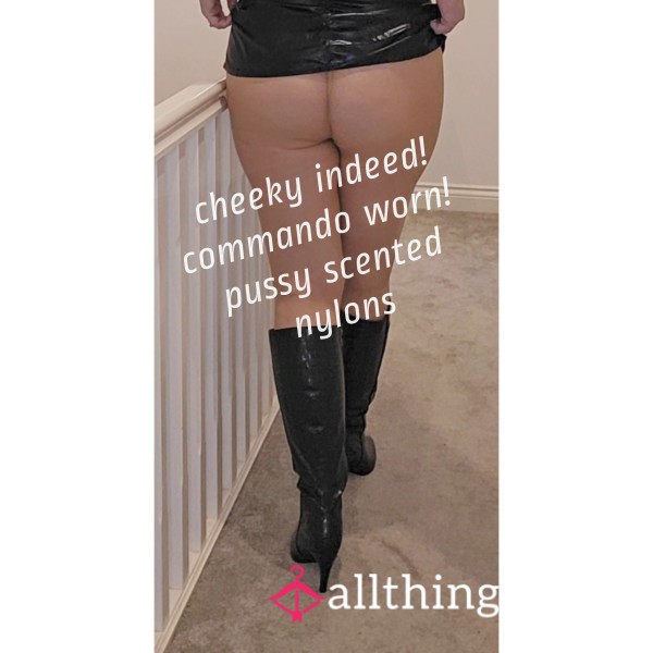 Cheeky Pu**y Scented Commando Worn Nylons