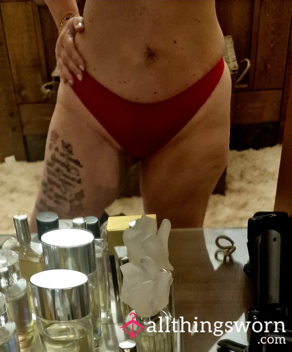 Cheeky Red Thong. 24hr Wear