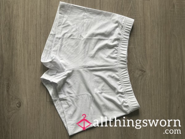 Cheeky White Gym Shorts -played In