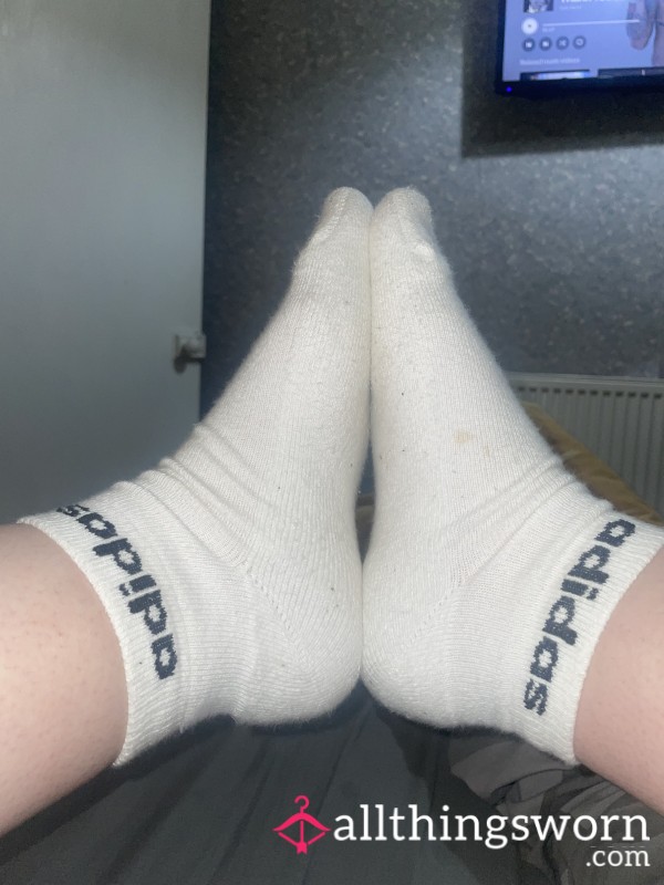 Cheesy, White Adidas Ankle Socks