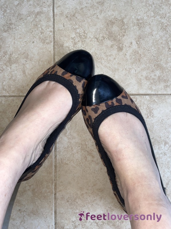 Cheetah Flats Flay Shoes Stinky Smelly Worn In
