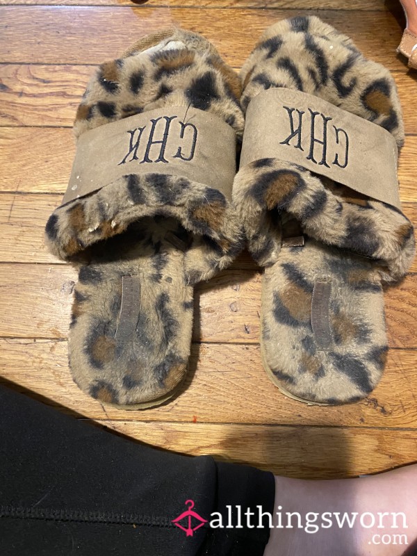 Cheetah Monogrammed Slippers