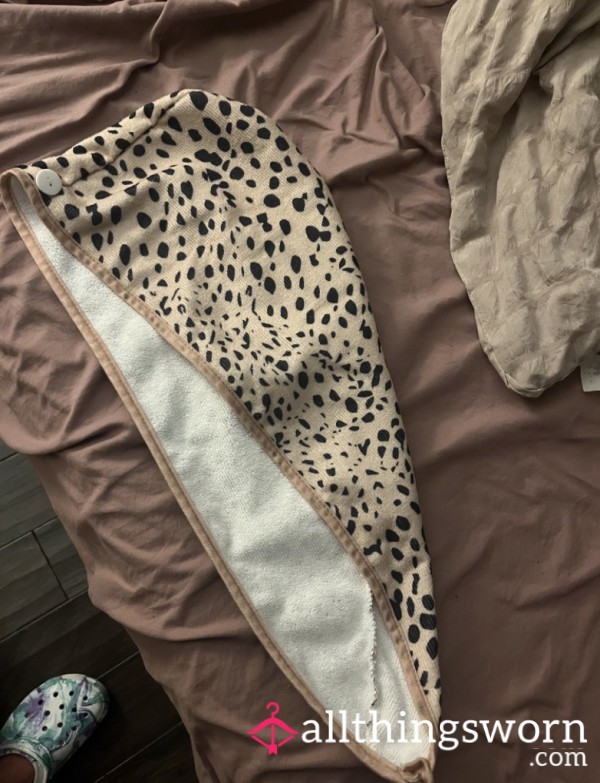 Cheetah Print Microfiber Hair Towel