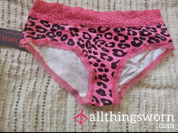 Cheetah Print Panties With Lace Large