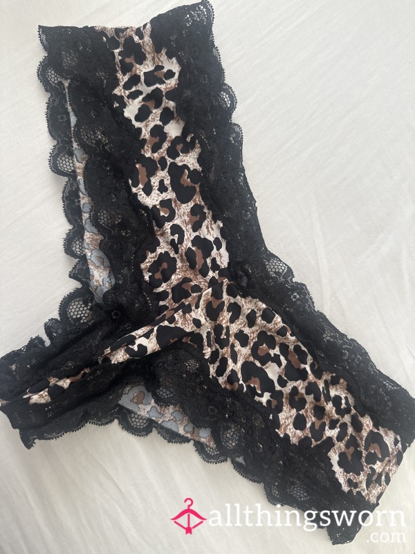 Cheetah Print Satin Feel Cheeky Panties