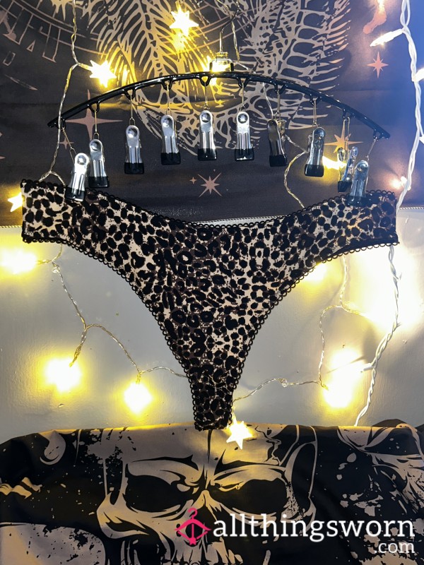 🧡🖤 Cheetah Print Satin Thong (#2) 🖤🧡