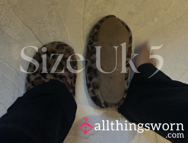 Cheetah Print Uk 5 Soft Slippers🐆🤎
