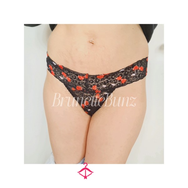 Cherry Lace & Cotton Thong