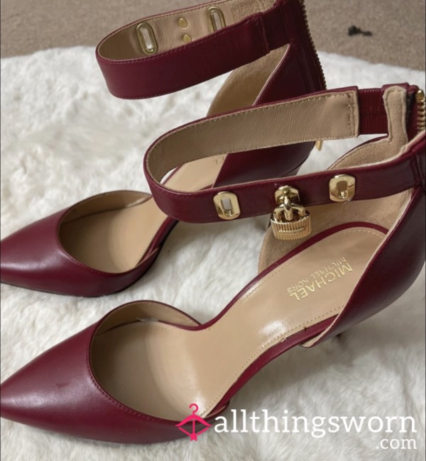 Cherry Red Bondage Heels Michael Kors