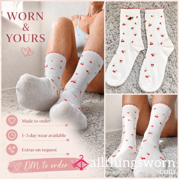 Cherry Socks – Worn Just For You 🍒💕