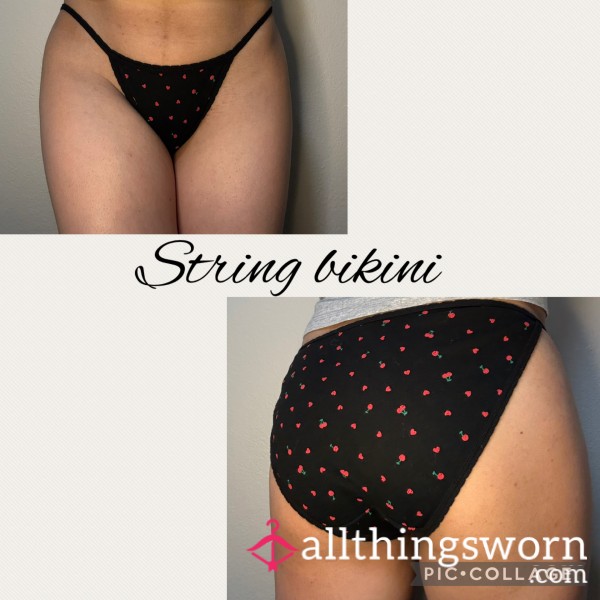 Cherry With Hearts String Bikini