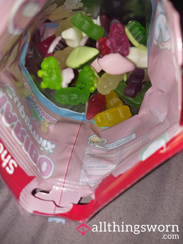 Chewed/sulked Haribos