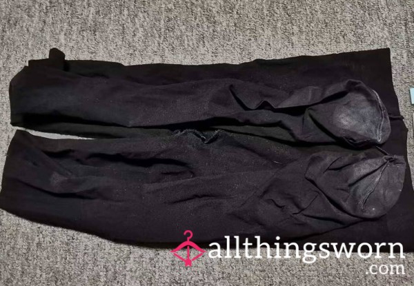 Chinese Flight Attendant's Thick Black Pantyhose