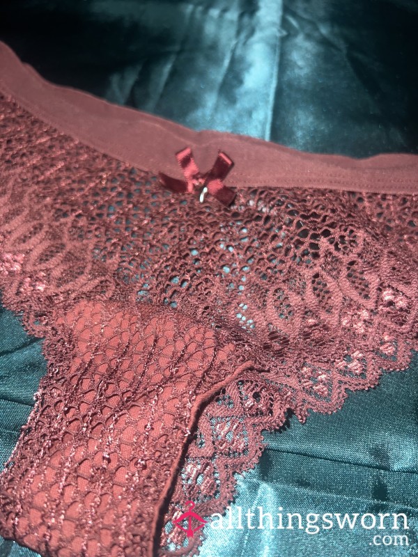 Chocolate Lacey Panties - Size Medium