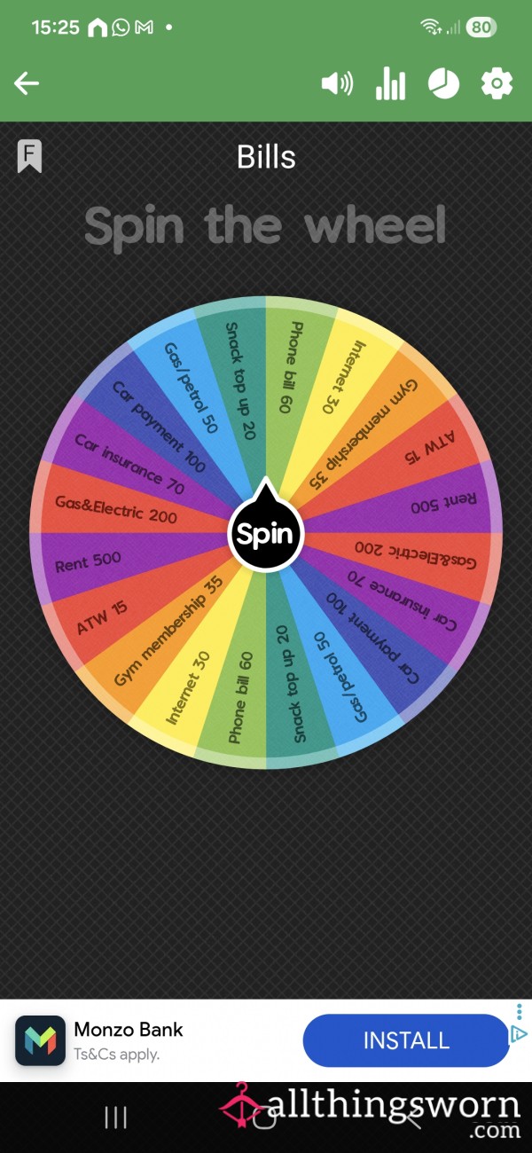 Choose A Bill Or Spin The Wheel