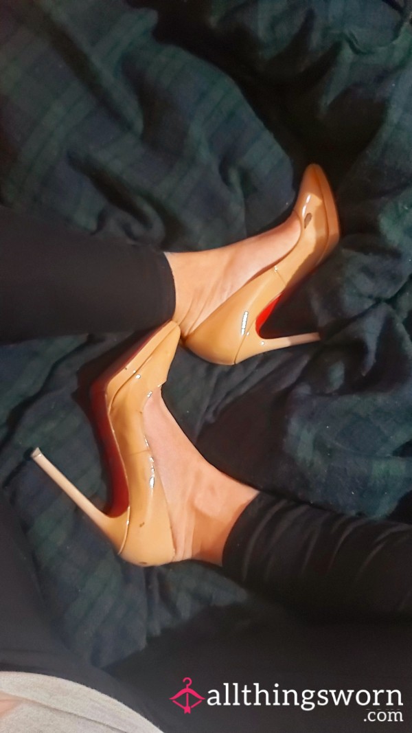Authentic Christian Louboutin Nude Pigalle Plato Heels