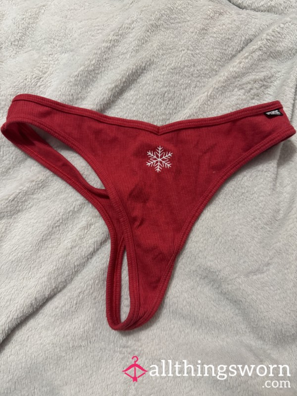 Christmas In June Cotton Red Thong