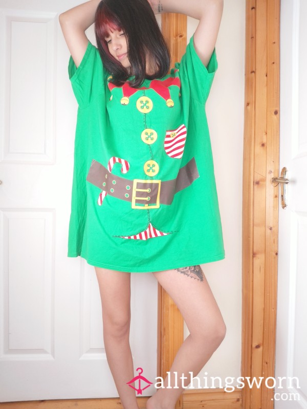 Christmas T-shirt And Naughty Elf Pics
